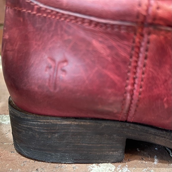 Frye Boots - Bordeaux Red Leather Extended Calf - Picture 7 of 16